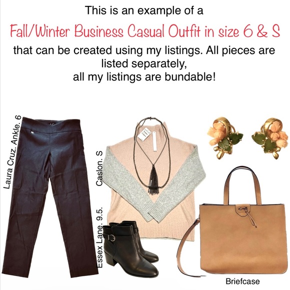 Cropped Ankle Pants Laura Cruz Nylon Rayon Stretch Pullon - Picture 6 of 6